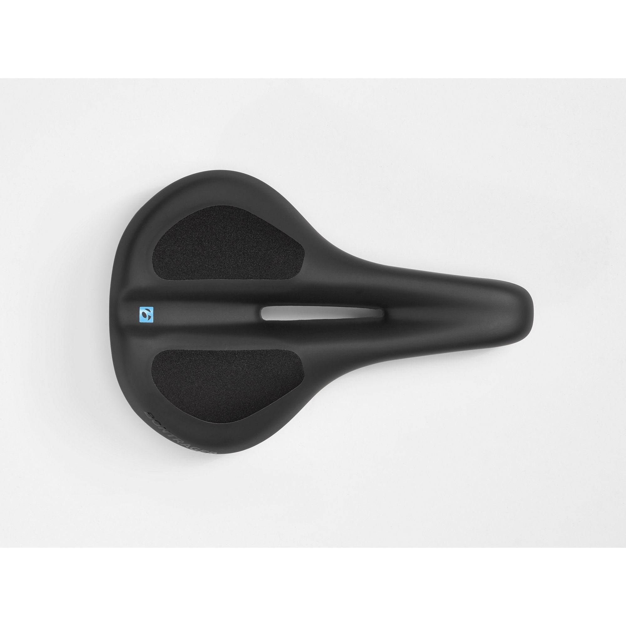 Bontrager Commuter Fluid Bike Saddle with full cut-out and Blendr mount for comfortable, ergonomic cycling support.