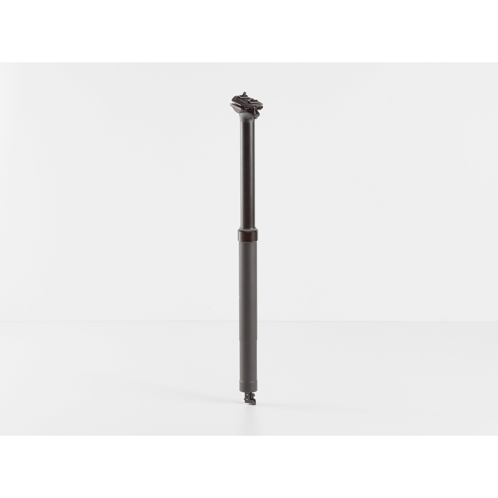 Bontrager Line Elite 34.9mm dropper seatpost with 345mm length, 100mm travel, hydraulic lock, bike component on a mountain bike
