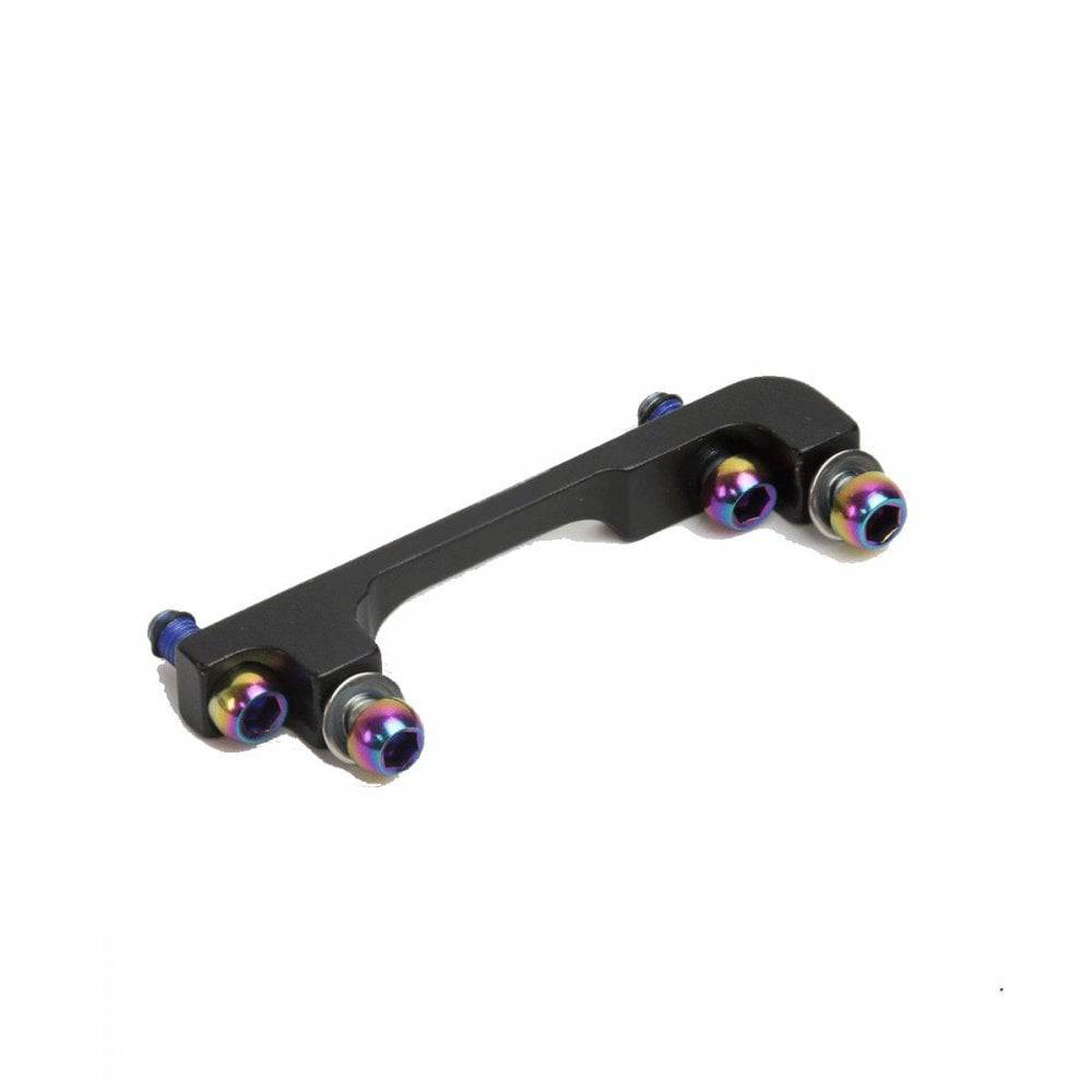 SRAM 40mm post bracket with stainless steel rainbow bolts for standard mount bicycle components.