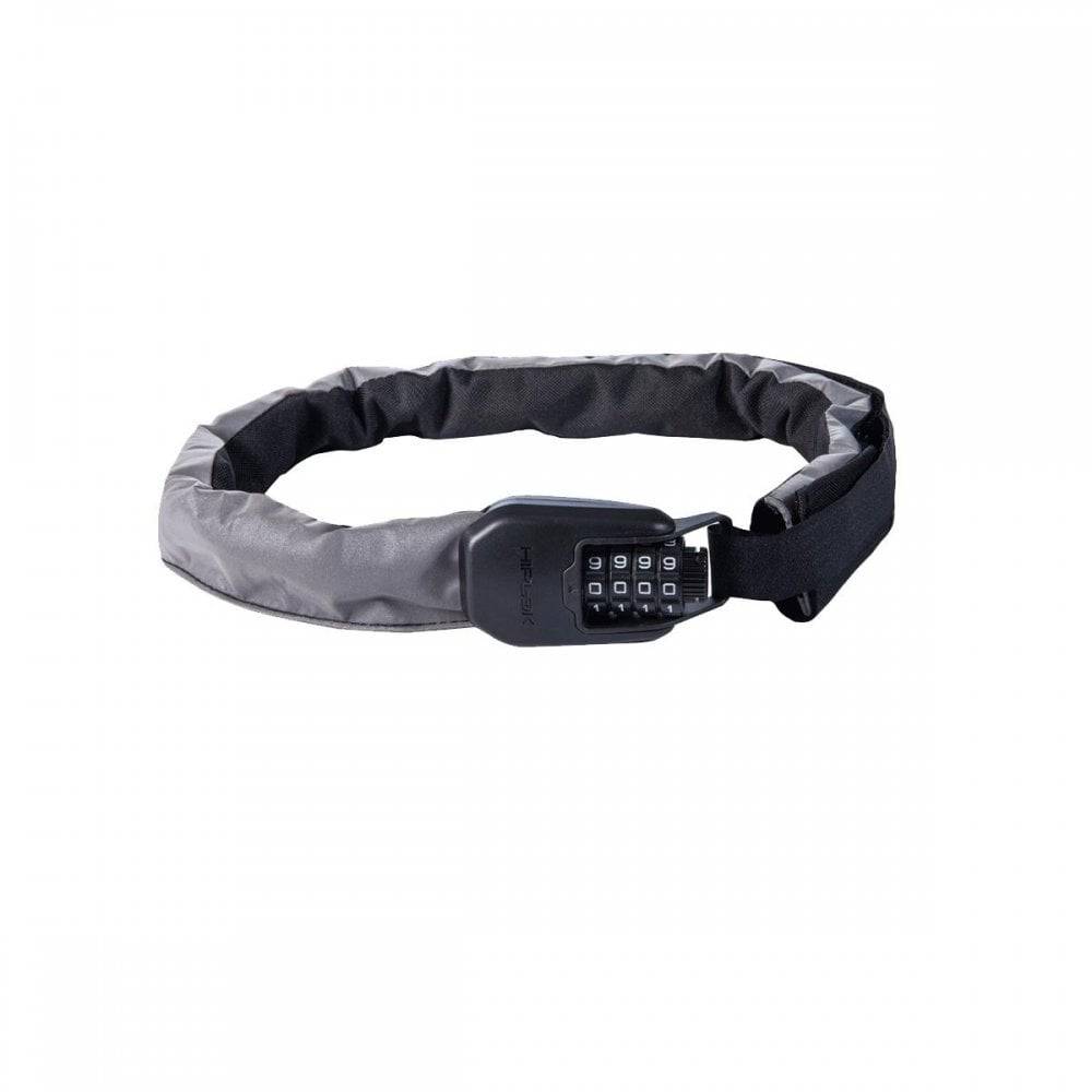 Hiplok Spin wearable chain lock with 6mm fluorescent chain and combination lock for bike security.