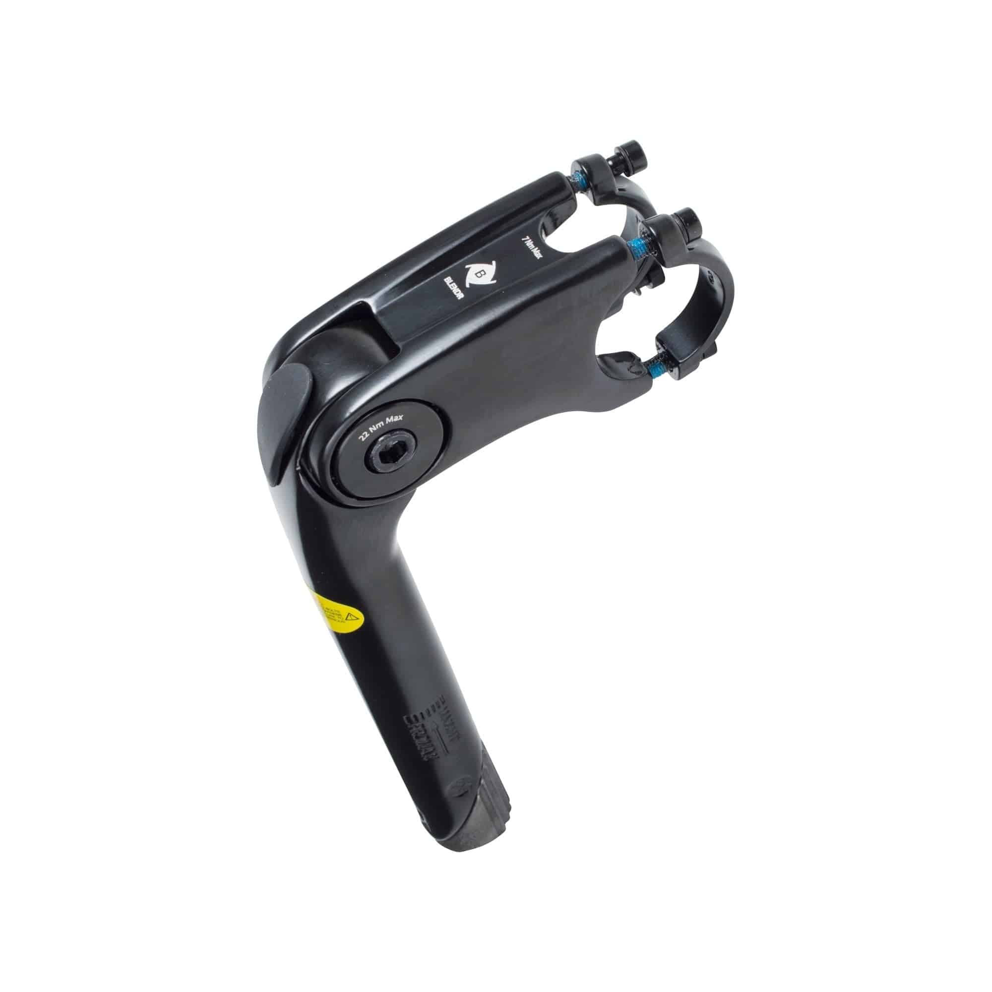 Bontrager Blendr adjustable quill stem for threaded forks with 64° angle, showing the stem and handlebar clamp.