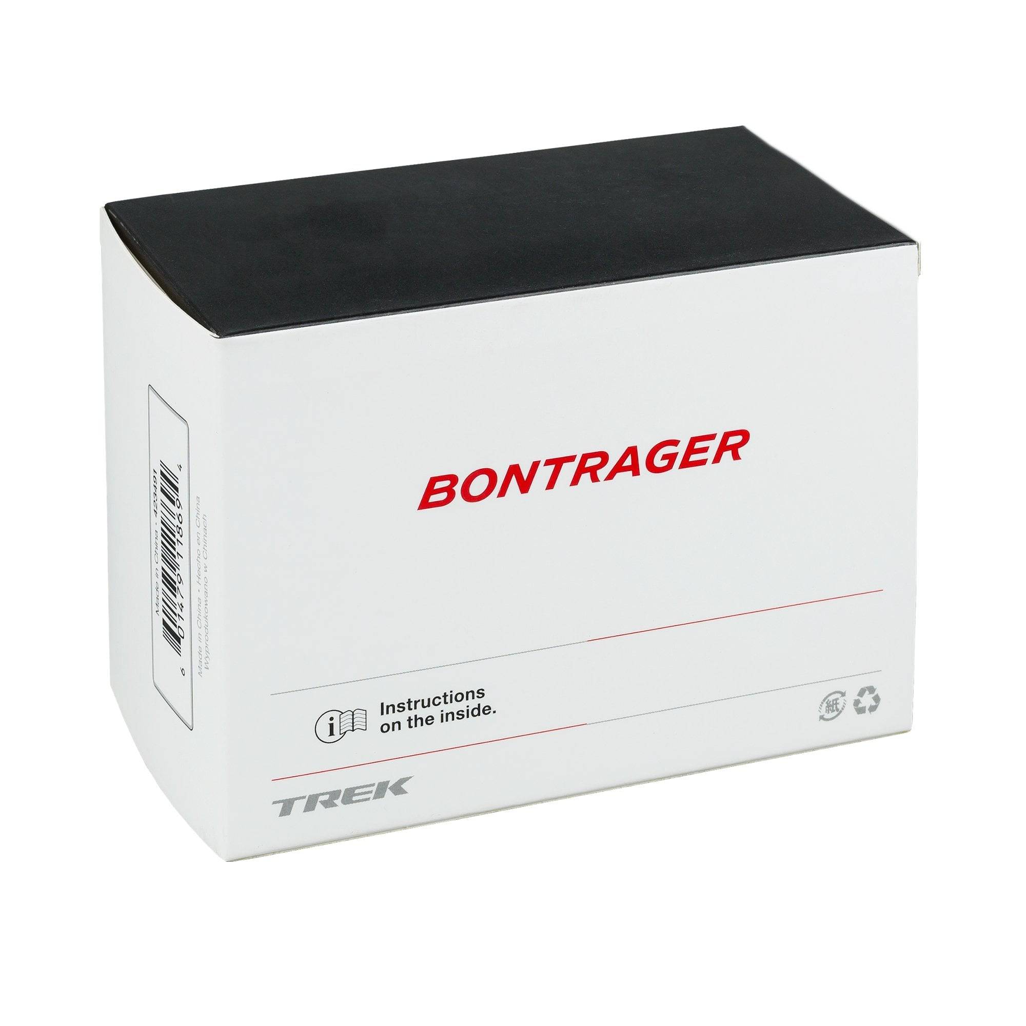 Bontrager self-sealing Presta valve bicycle tube with puncture protection, showing the valve and tube details.