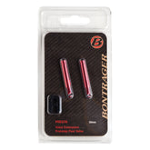 Bontrager Presta valve extenders for tubular, tubeless, and tube tires, shown with metal components and rubber sealing parts.