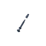 Bontrager round base TLR tubeless valve stem with removable core for bike wheel tubeless tire setup.