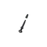 Bontrager round TLR tubeless valve stem with removable core for bike wheels, made of durable components for easy inflation and maintenance.
