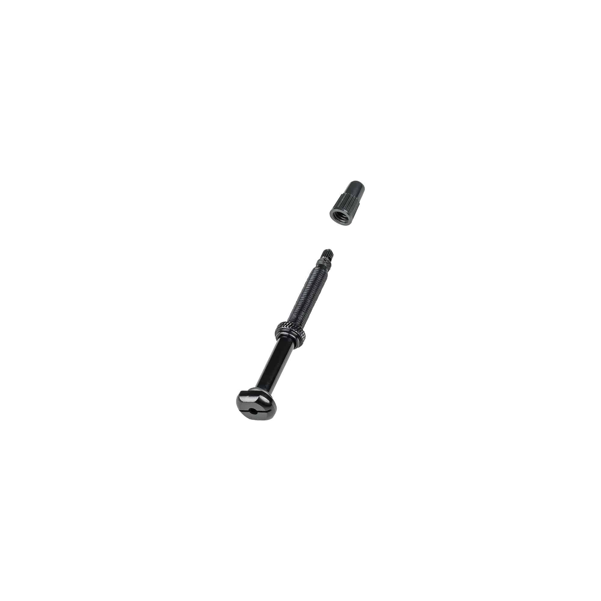 Bontrager Round Base TLR tubeless valve stem with removable core for bicycle wheels, component for tubeless tire setup.