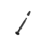 Bontrager round base TLR tubeless valve stem with removable core for bicycle wheel tubeless tire setup.