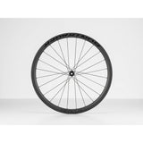 Bontrager Aeolus Pro 37 TLR disc road wheel with DT Swiss 350 hubs, tubeless-ready, aerodynamic carbon rim, and lightweight design.