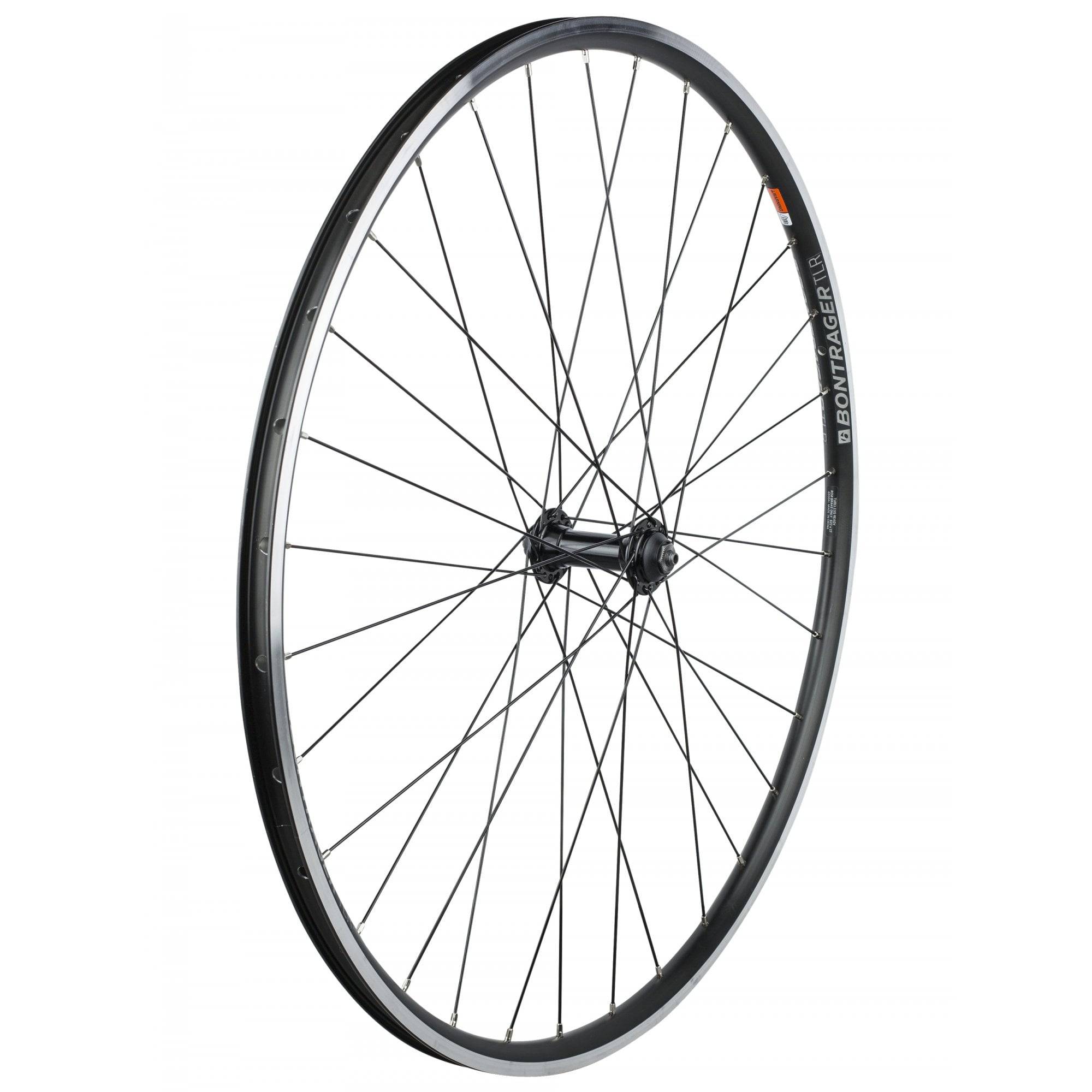 Bontrager Approved TLR 32H Clincher 700C road wheels with tubeless-ready design and aerodynamic spokes for road cycling.