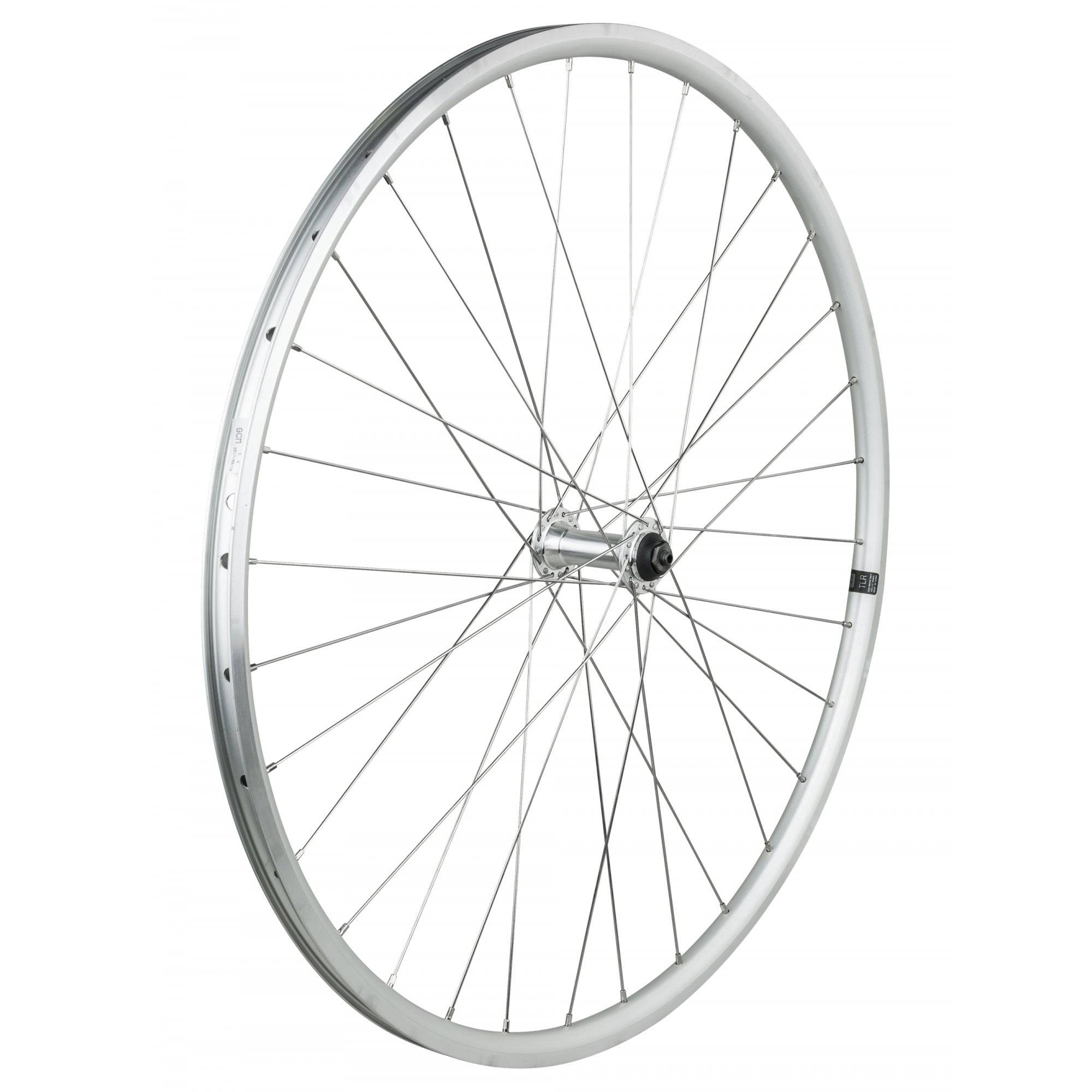Bontrager Approved TLR 32H clincher 700C road wheels, tubeless-ready, with spokes and rim visible for cycling components.