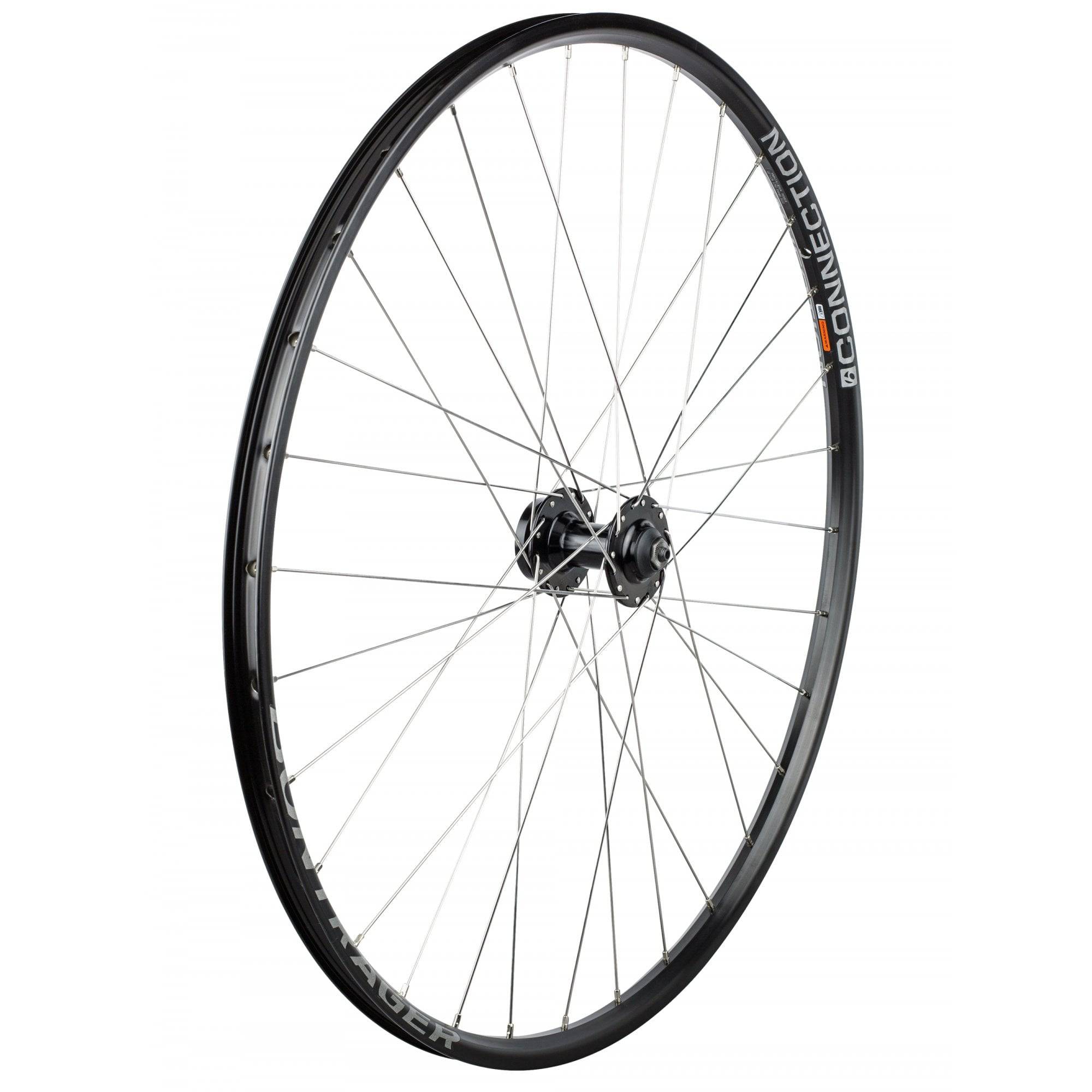 Bontrager 700C rear mountain bike wheel with 6-bolt disc brake mount, black 32H rim, durable MTB wheel component