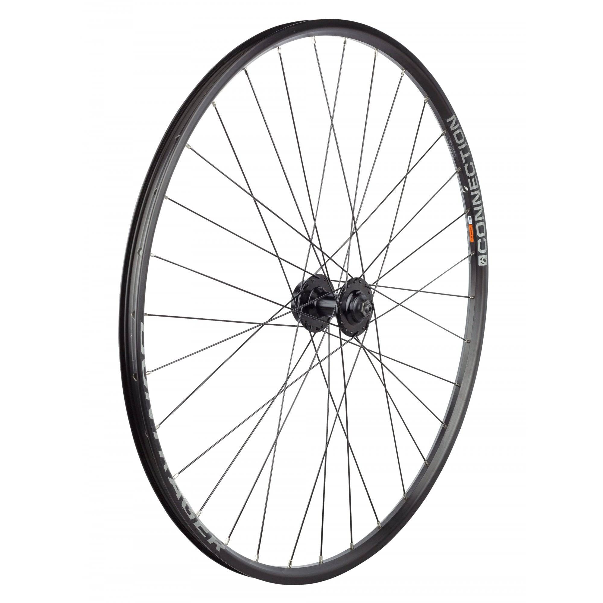 Bontrager 700C rear mountain bike wheel with 6-bolt disc brake mount, black 32H rim, durable MTB wheel component