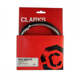 Clarks Universal S/S brake cable kit with black outer casing for MTB, hybrid, and road bikes, front and rear brake cable components.