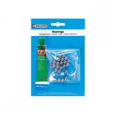 Weldtite 1/4-inch ball bearings and white lithium grease pack for bike hubs, includes 24 ball bearings and grease for component maintenance.