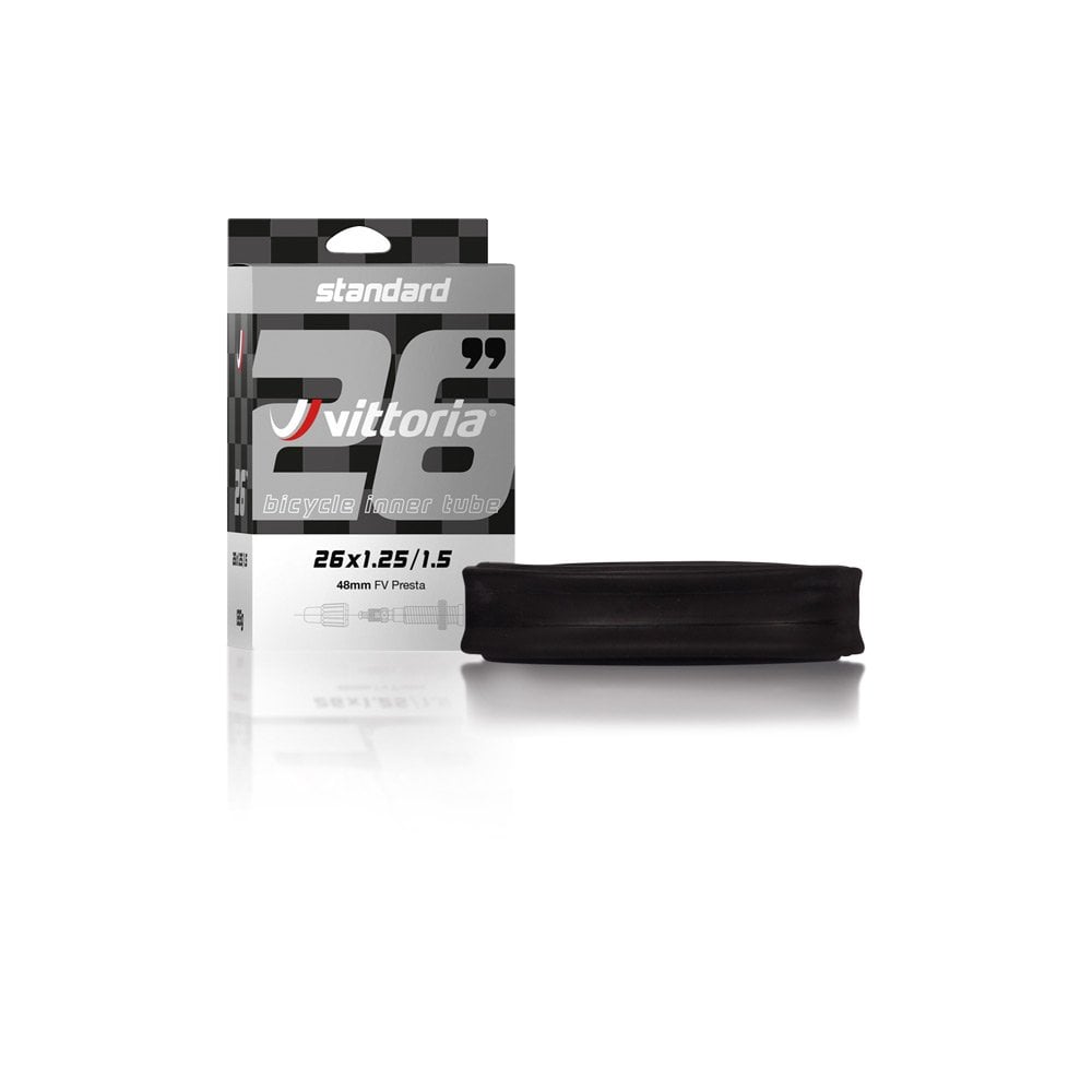 Vittoria Standard RVC butyl inner tube for 700c bikes with Presta valve, available in 48mm and 60mm valve lengths.