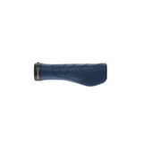 Ergon GA3 ergonomic mountain bike grips with carbon-friendly CNC aluminium clamps, designed for comfortable MTB riding.