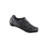 Shimano RC1 unisex road cycling shoes with stiffness 6 sole, black with Shimano branding, designed for performance cycling.