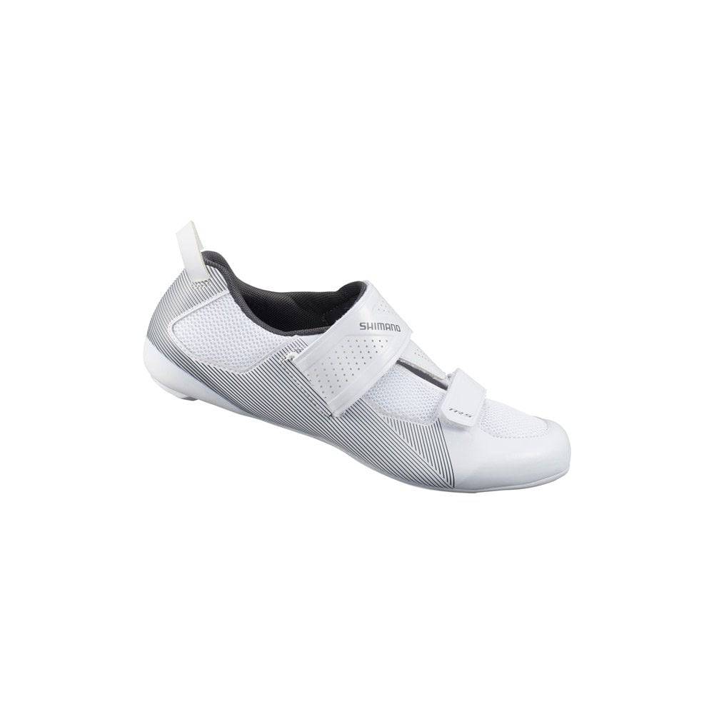 Shimano TR5W Women's Road Cycling Shoes SPD-SL for triathlon, with black and white design and breathable upper material.