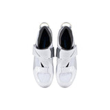 Shimano TR5W women's SPD-SL road cycling shoes for triathlon, black with Shimano branding, shown from side view