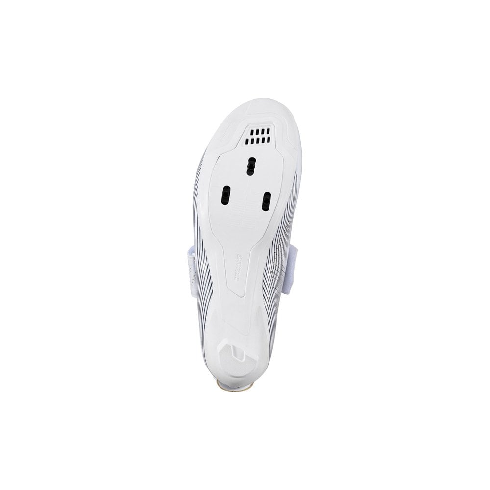 Shimano TR5W SPD-SL women's road cycling shoes designed for triathlon, featuring lightweight construction and adjustable straps.