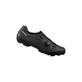 Shimano XC3 SPD MTB shoes for cross-country and off-road riding, featuring black and gray design with Velcro straps and Shimano branding.