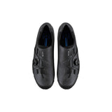 Shimano XC3 SPD MTB shoes for cross-country and off-road riding, featuring black and gray design with Shimano branding.