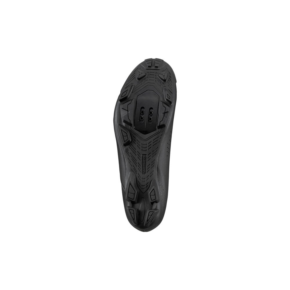 Shimano XC3 women's MTB cycling shoes with SPD cleats, black and white off-road performance shoe for mountain biking.