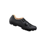 Shimano XC3 women's MTB cycling shoes with SPD cleats, black and gray off-road riding footwear for women.