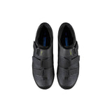 Shimano RC1 SPD-SL road cycling shoes with reflective straps, lightweight breathable design, and secure closure.