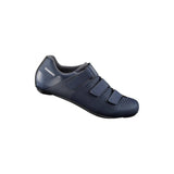 Shimano RC1 SPD-SL road cycling shoes with reflective straps, lightweight footwear for competitive cycling, close-up view.