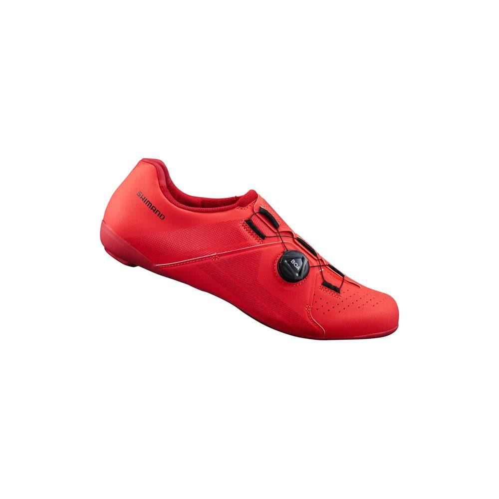 Shimano RC3 RC300 SPD-SL road cycling shoes with BOA L6 dial closure, black with sleek sporty design and secure fit.
