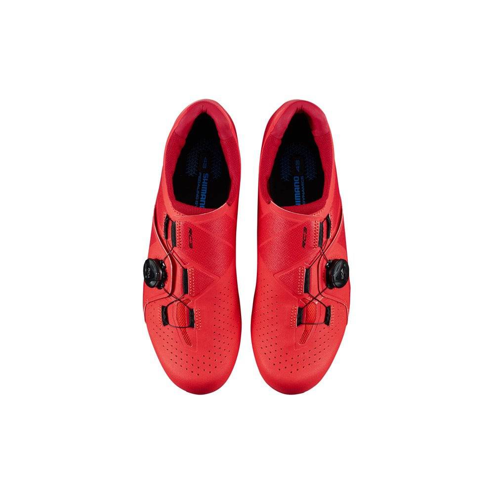 Shimano RC3 RC300 SPD-SL road cycling shoes with BOA L6 dial closure, featuring sleek black design and breathable upper material.