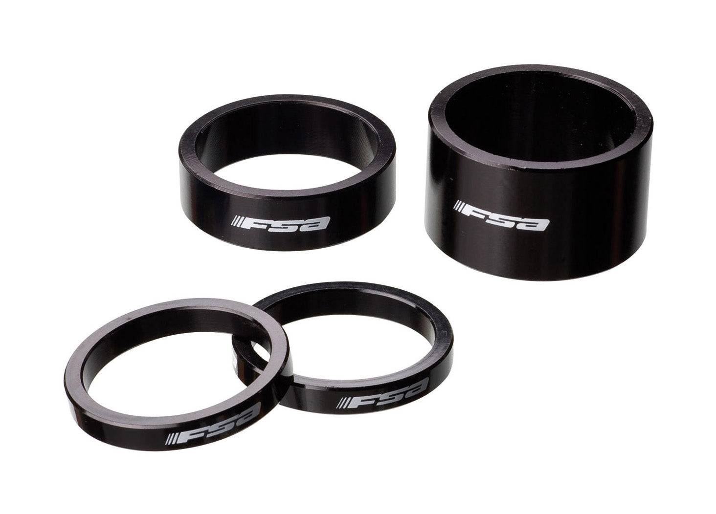 FSA alloy 10mm headset spacer for 1.5-inch steerers, used for bike handlebar height adjustment and component fitting.