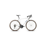 Genesis Equilibrium road bike with Shimano 105 gears, featuring a sleek frame, drop handlebars, and comfortable design for long-distance cycling.