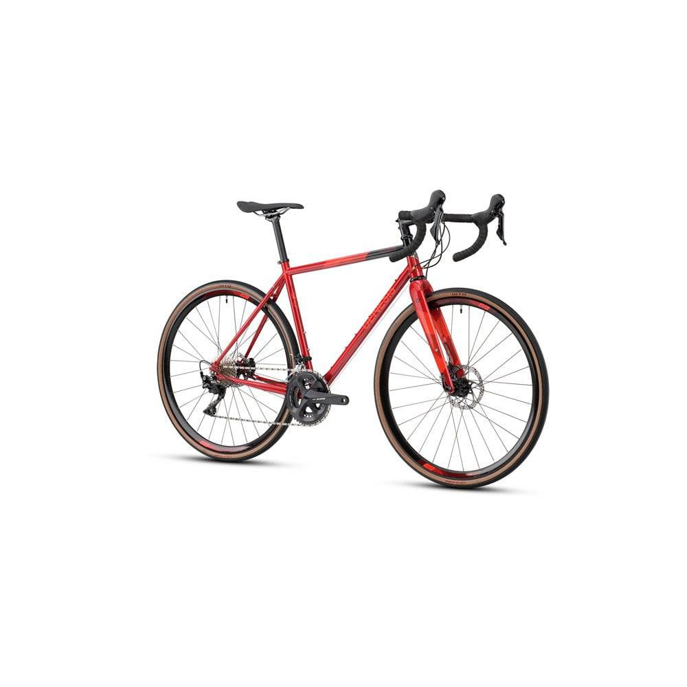 Genesis Equilibrium disc road bike with Shimano 105 R7000 components and rack mounts for versatile cycling.