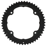 Campagnolo Potenza11 black 52T and 36T road bike chainring, replacement component, with teeth visible for smooth gear shifting.