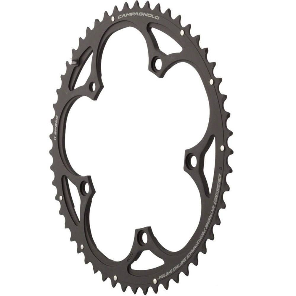 Campagnolo 53-tooth 39 Evo C-Ring 11-speed chainring for road bikes, showing the metal gear with engraved brand and tooth design.