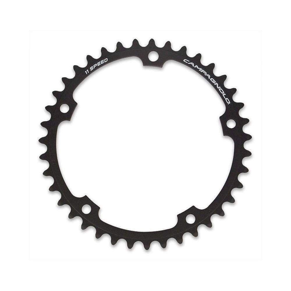 Campagnolo S-Rec/Rec/Chor 11X 39T inner chainring for road cycling drivetrain components, featuring black finish and teeth design.