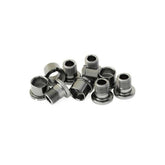 Campagnolo Pista chainring bolt set with replacement spares and accessories, showing black metal bolts and hardware components.