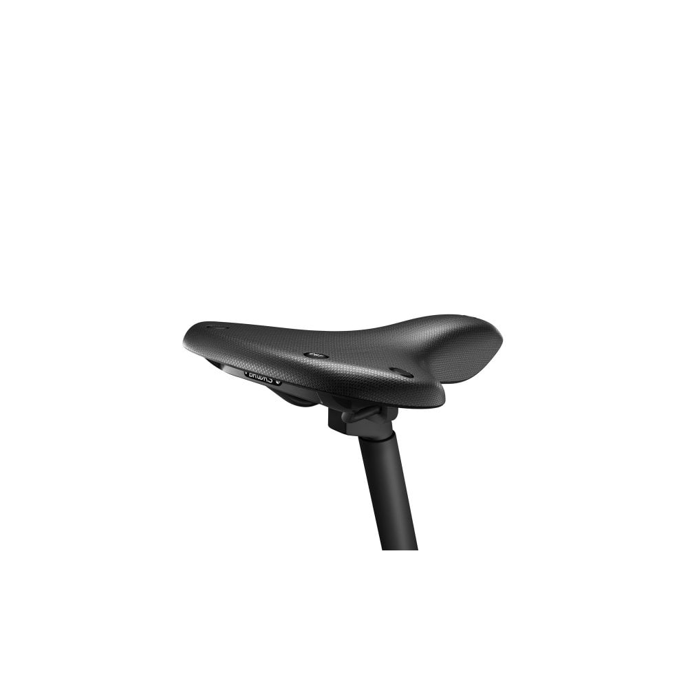 Brooks C67 Cambium black steel touring bike saddle with 205mm length, durable and comfortable for cycling components.