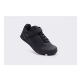 Crank Brothers Mallet Speedlace MTB shoes with Match Box outsole for trail riding, showing the black and gray shoes with laces and rugged sole.