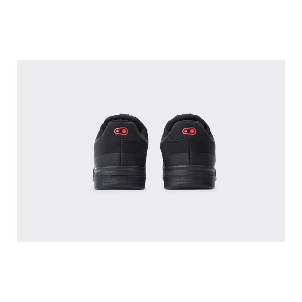 Crank Brothers Malllet E BOA MTB shoes with stiff shank, clipless pedal compatibility, black and red design for mountain biking.