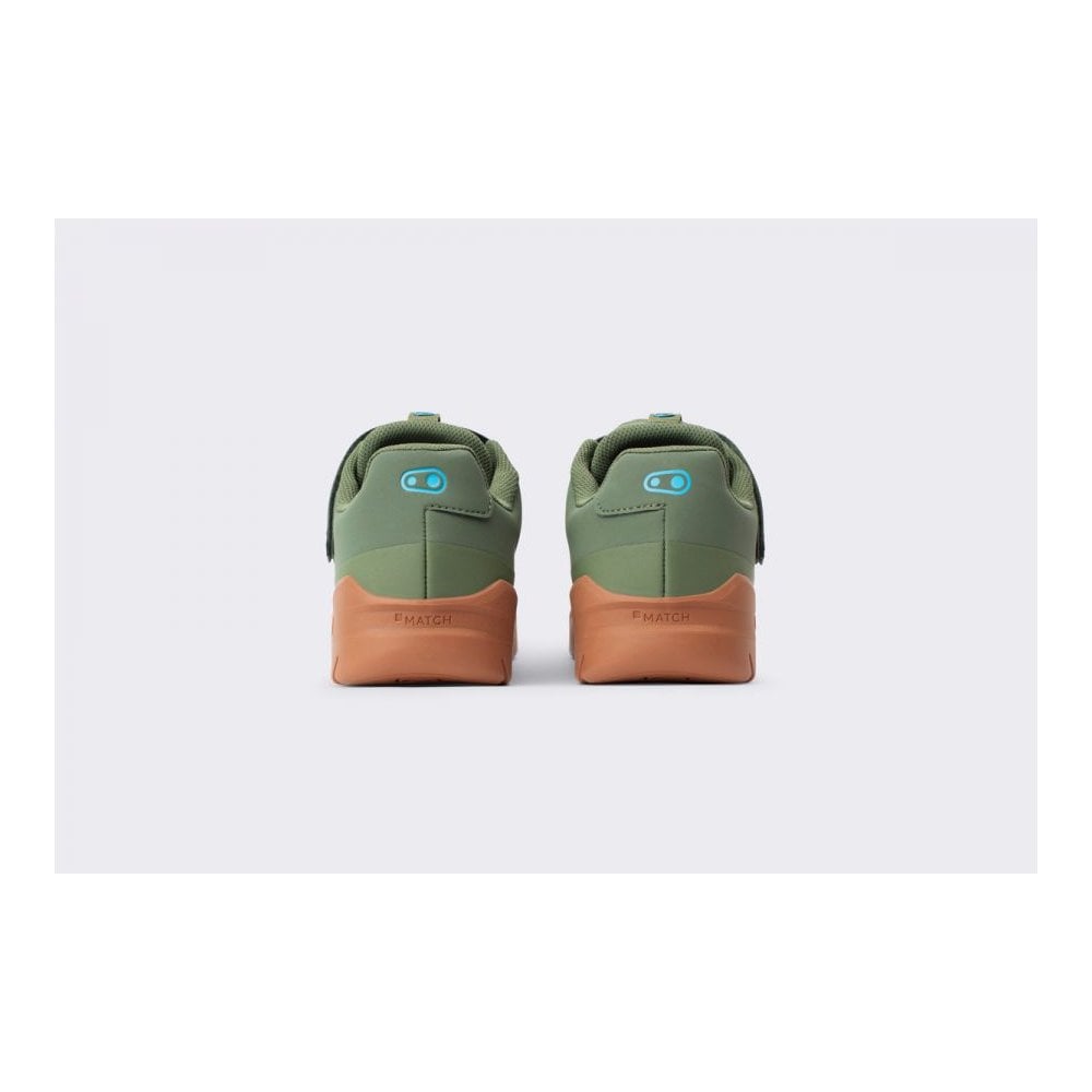 Crank Brothers Mallet E Lace MTB shoes with Match Box outsole for mountain biking, showing the lace-up design and rugged sole.