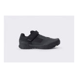Crank Brothers Mallet E Lace MTB shoes with Match Box outsole for mountain biking, featuring black and gray design and laced closure.