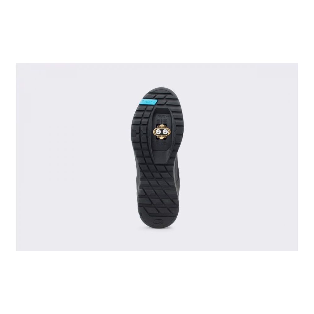 Crankbrothers Mallet E Lace MTB shoes with Match Box outsole for mountain biking, featuring black and gray design and lace closure.