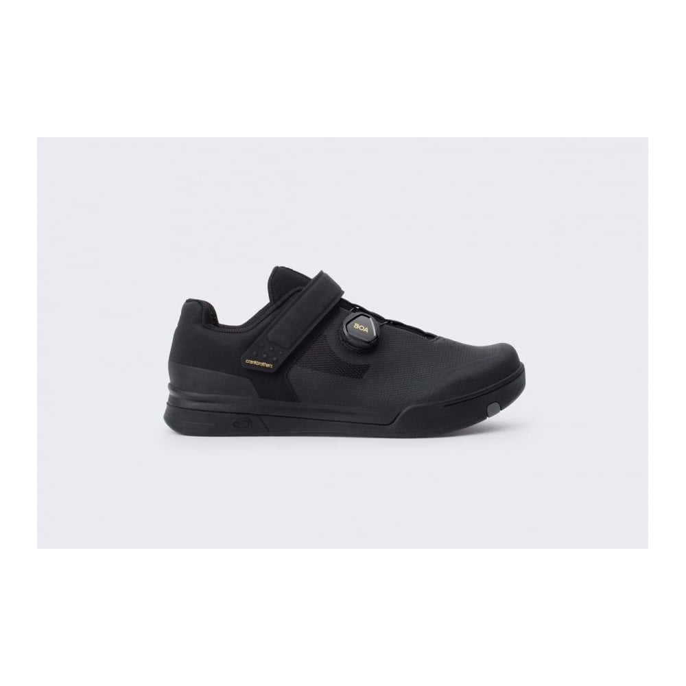 Crank Brothers Mallet Speedlace MTB shoes with Match Box outsole designed for trail riding, featuring black and gray cycling footwear.