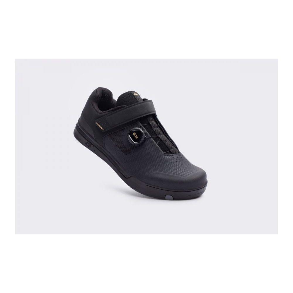 Crank Brothers Mallet BOA MTB shoes with Match Box sole, black mountain biking shoes featuring secure BOA closure system and rugged design.