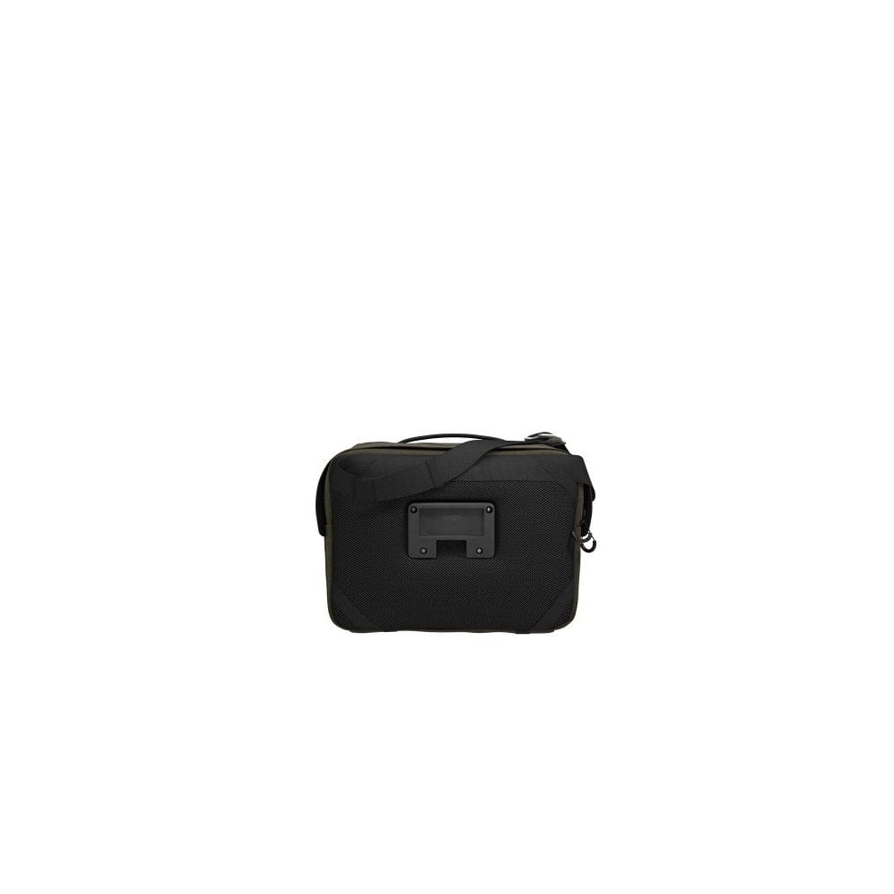 Brooks Scape handlebar bag in mud green, waterproof cycling accessory with 10L capacity, designed for carrying laptops and essentials