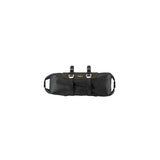 Brooks Scape handlebar roll bag in muddy green waterproof bikepacking gear for cycling accessories on a bike.