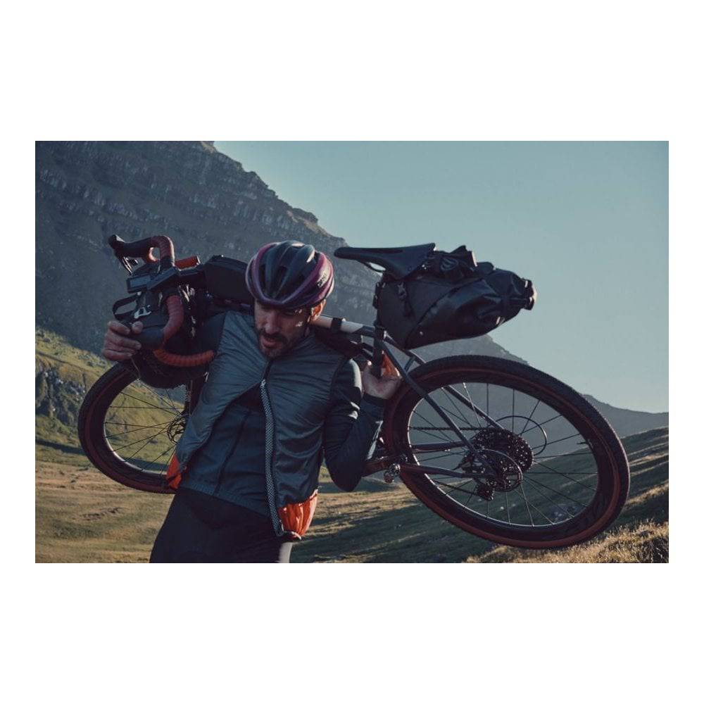Brooks Scape waterproof top tube bag in mud green with reflective details, designed for bike accessories and cycling storage.